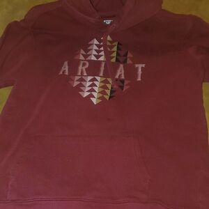 Women Ariat Burgundy Hoodie with Triangle Pattern